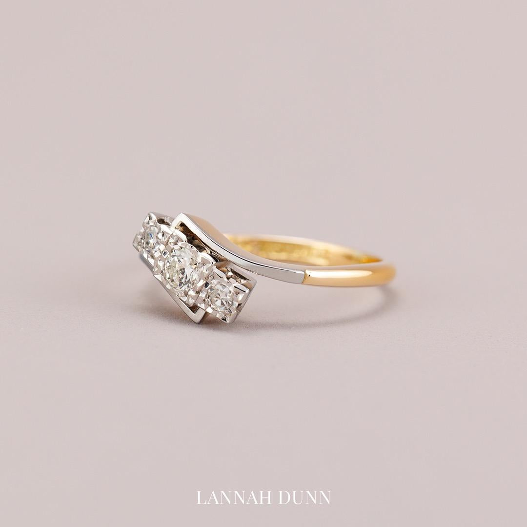 18ct & Platinum three stone ring