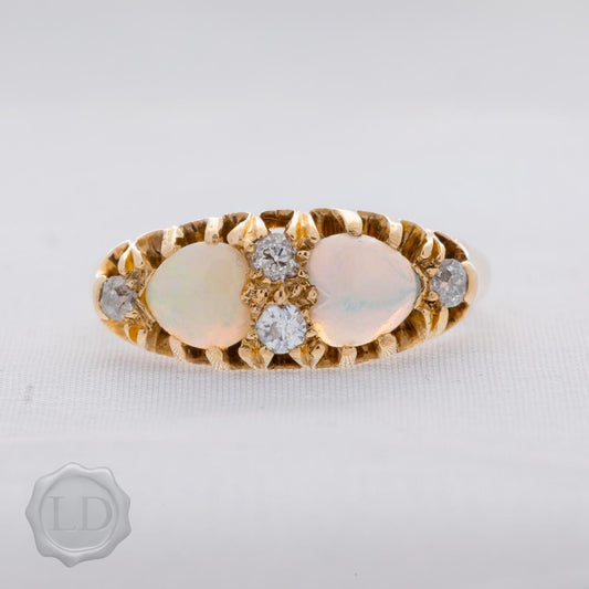 Rare pristine antique opal and diamond ring Rare pristine antique opal and diamond ring