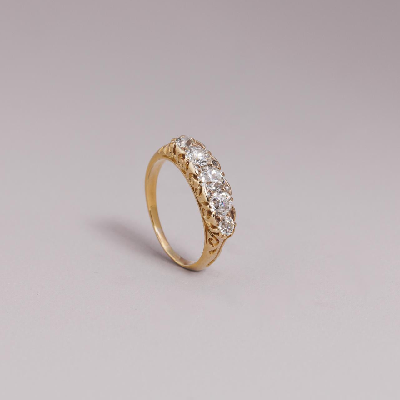 Victorian diamond half hoop ring circa 1890