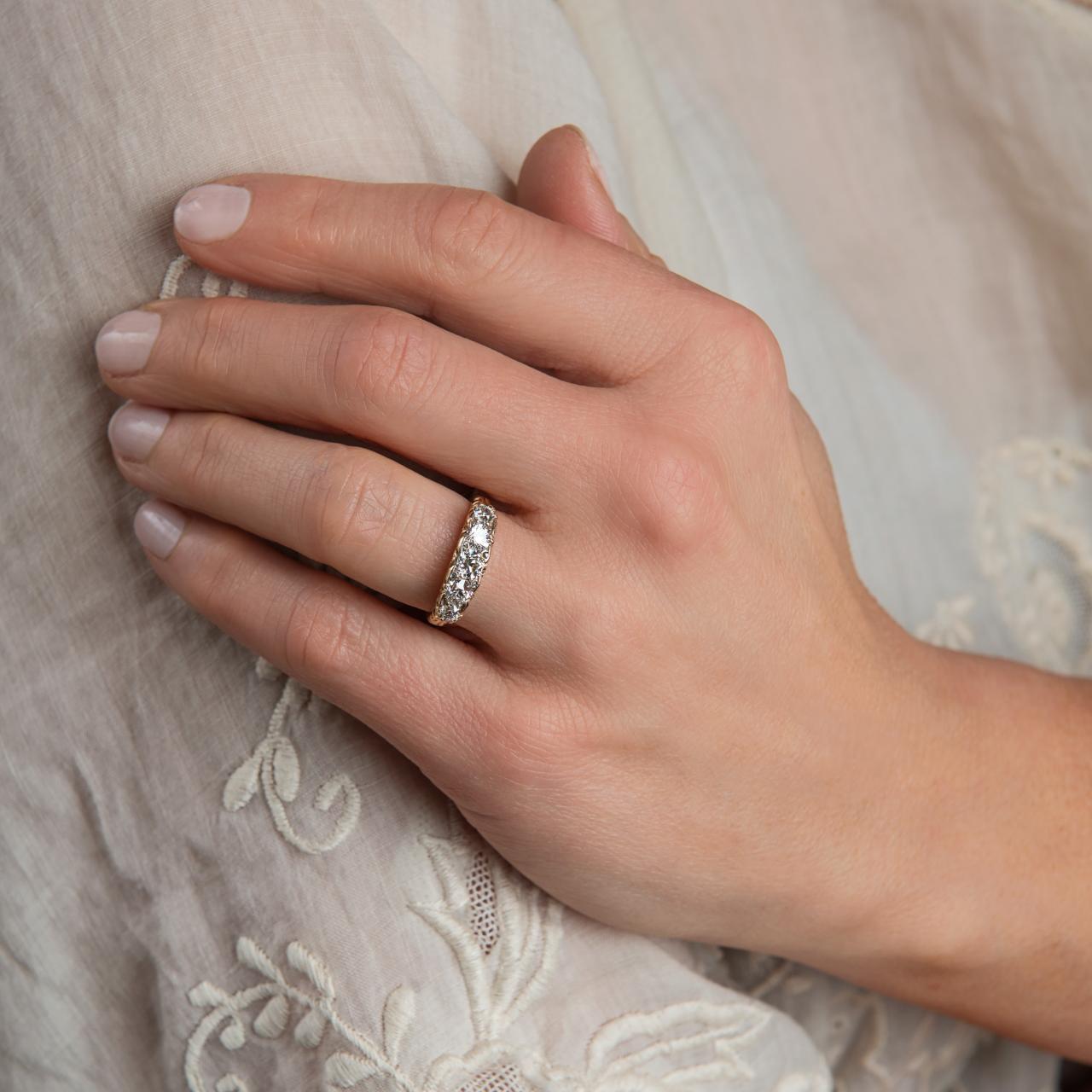 Victorian diamond half hoop ring circa 1890