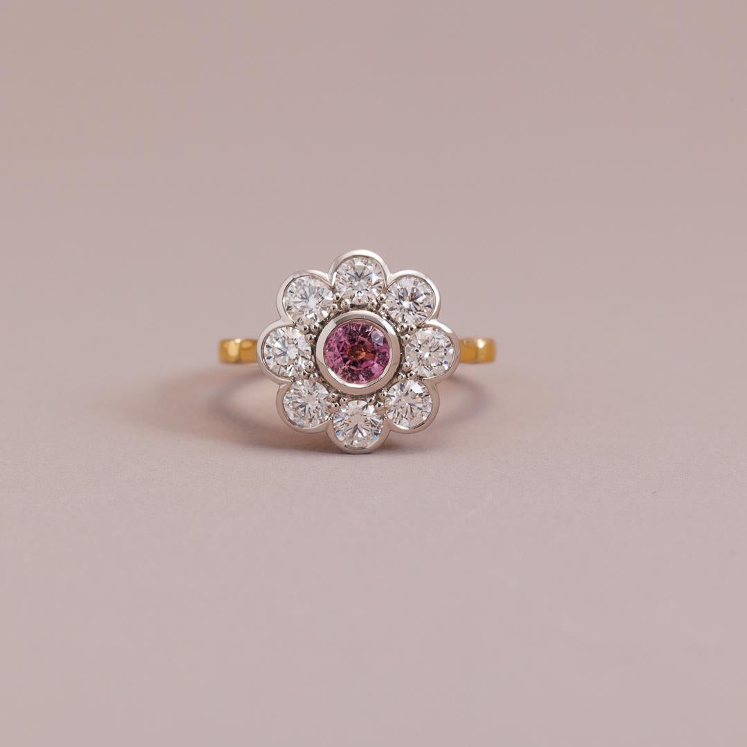 LD Daisy Dream with diamonds and pink sapphire