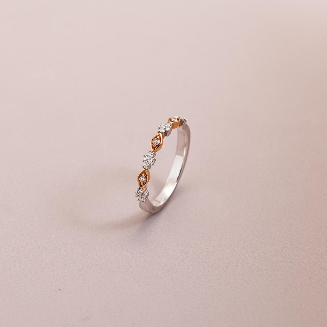 Pink & white diamond band