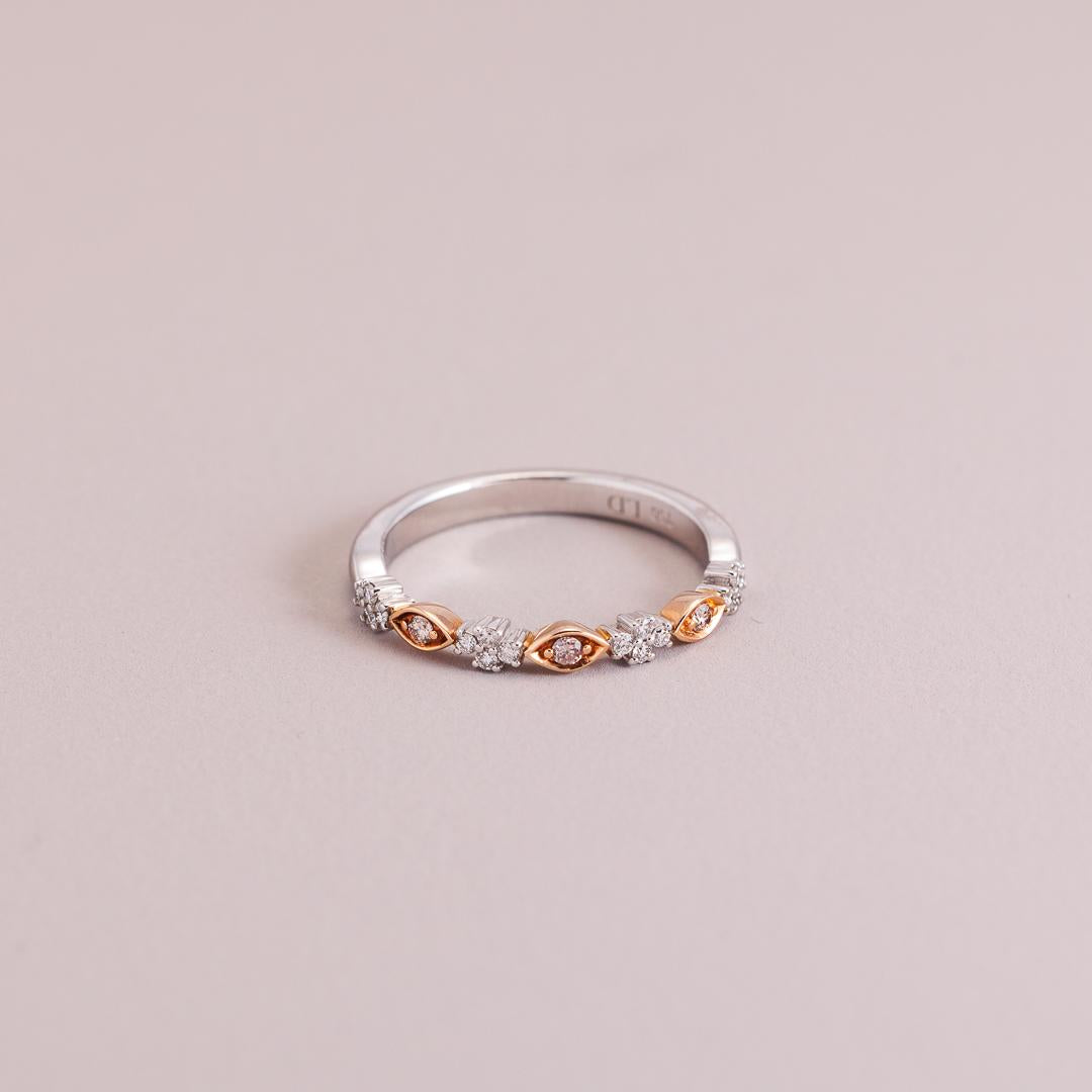Pink & white diamond band