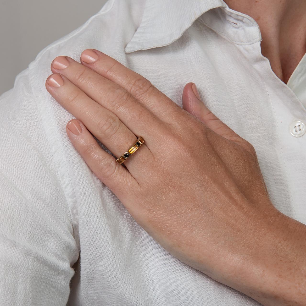 Citrine & Sapphire band