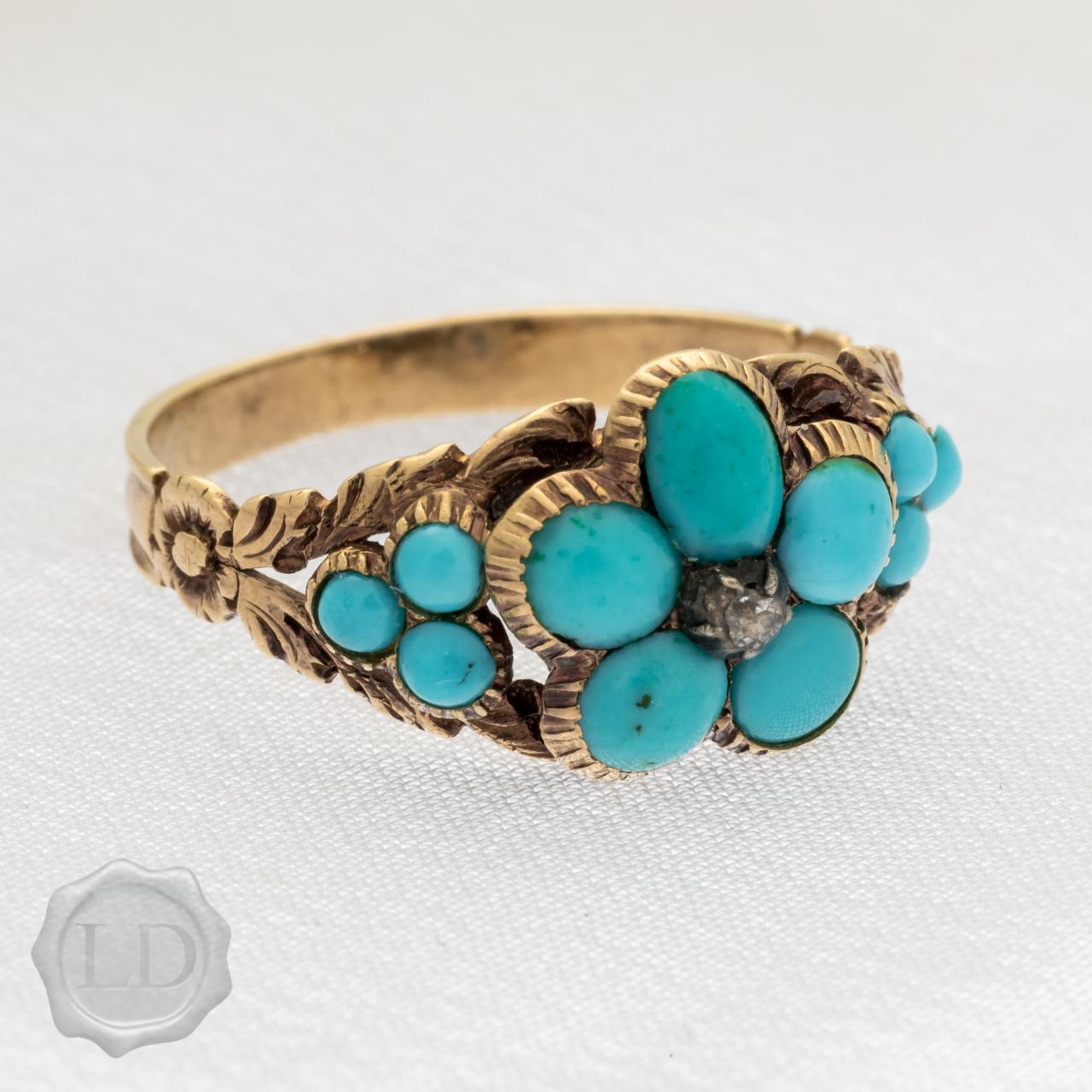 Natural Turquoise Forget Me Not  Memento Ring