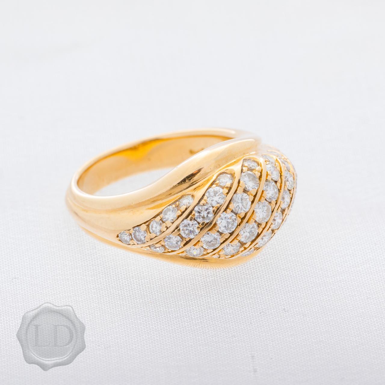 18ct gold diamond dome ring