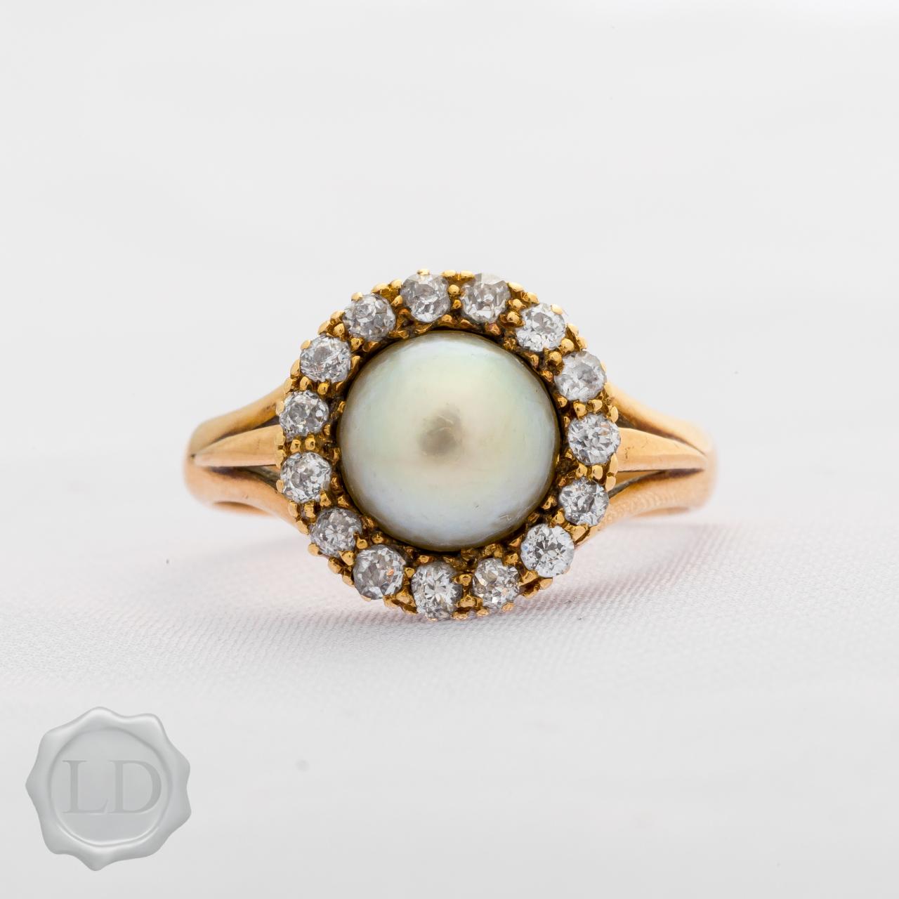 Antique pearl and diamond outlet ring