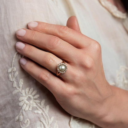 Pearl & Diamond antique ring