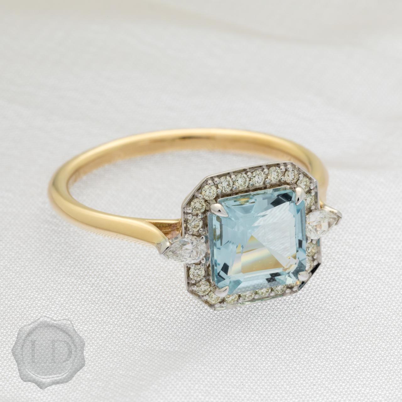 Princess cut on sale aquamarine ring