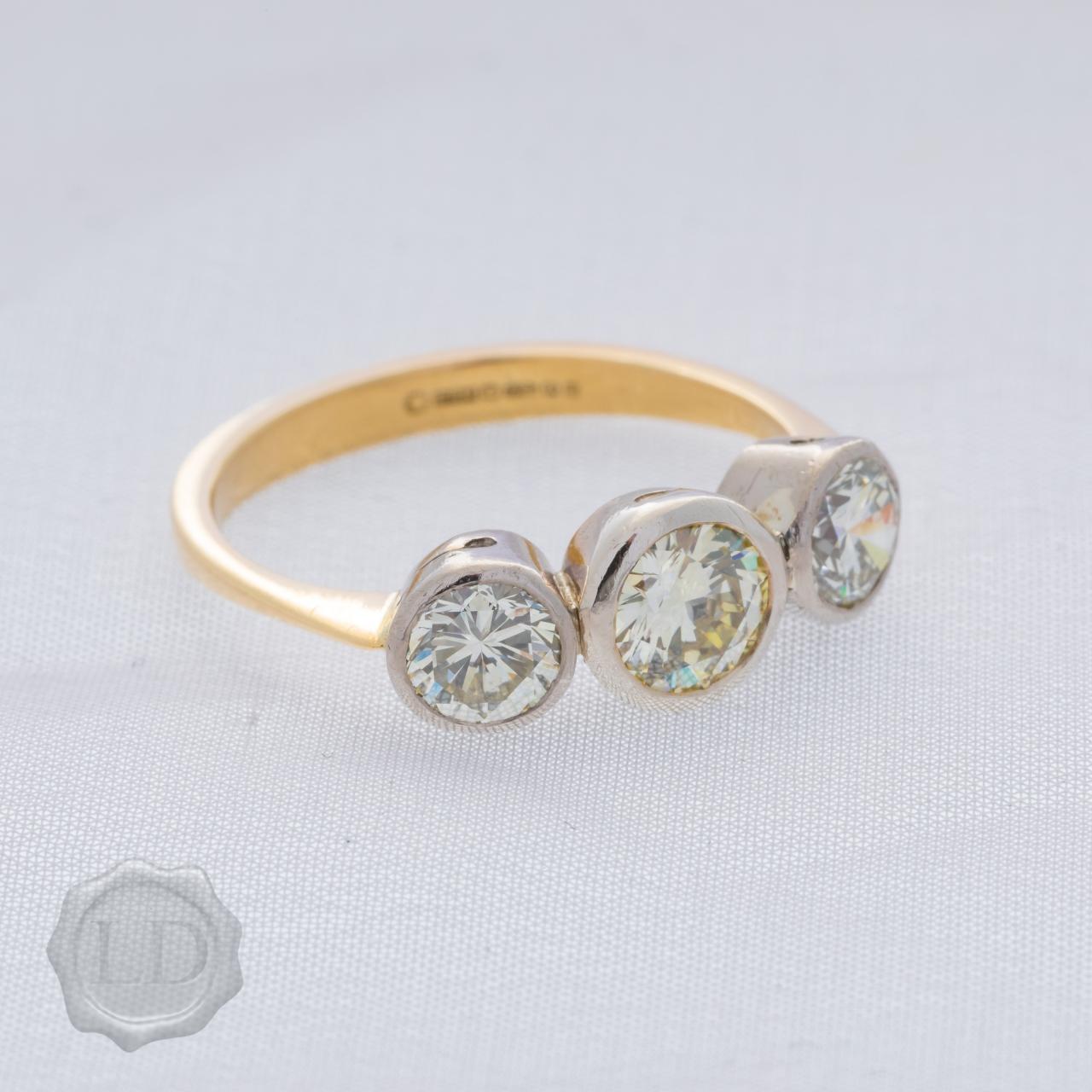 Antique three stone diamond ring