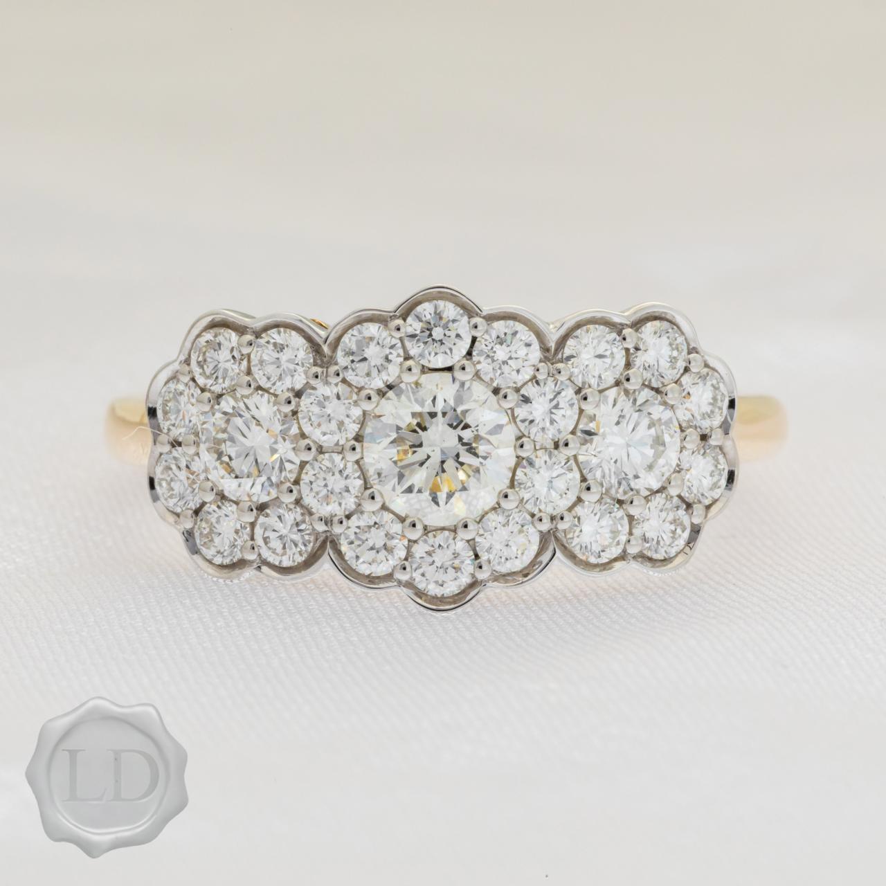 Diamond forget-me-not ring, yellow
