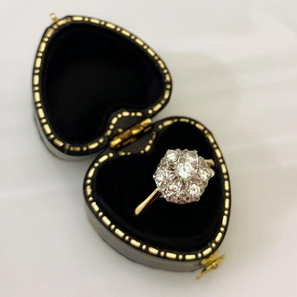 Vintage English diamond cluster ring