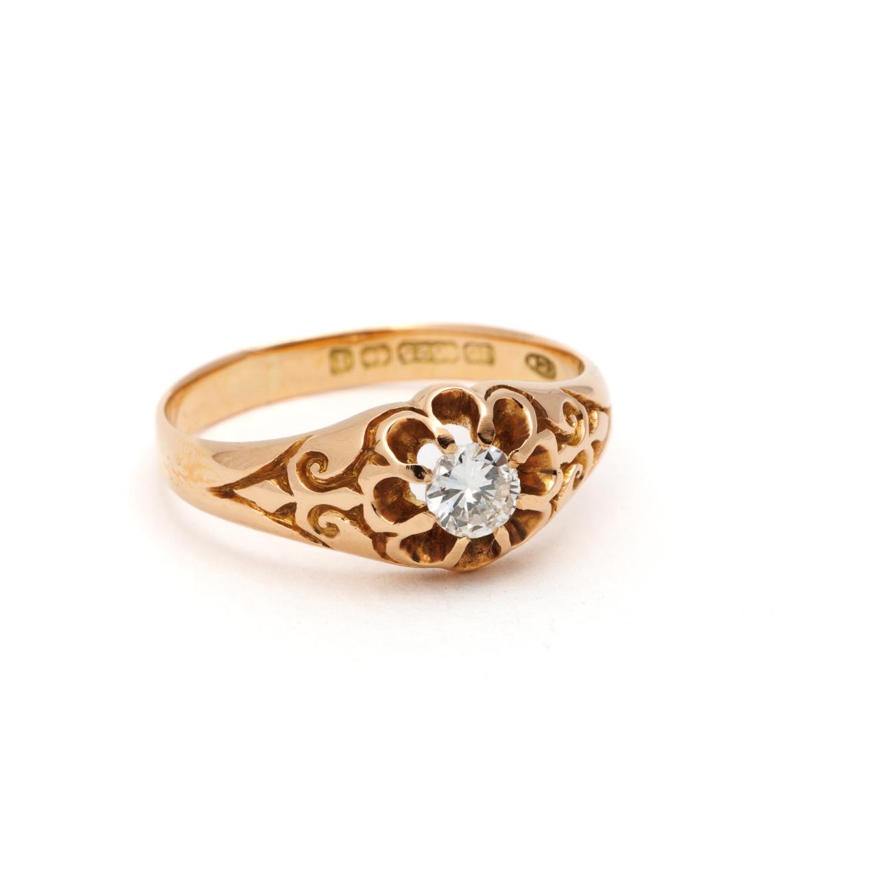 Antique English Diamond Gypsy Ring