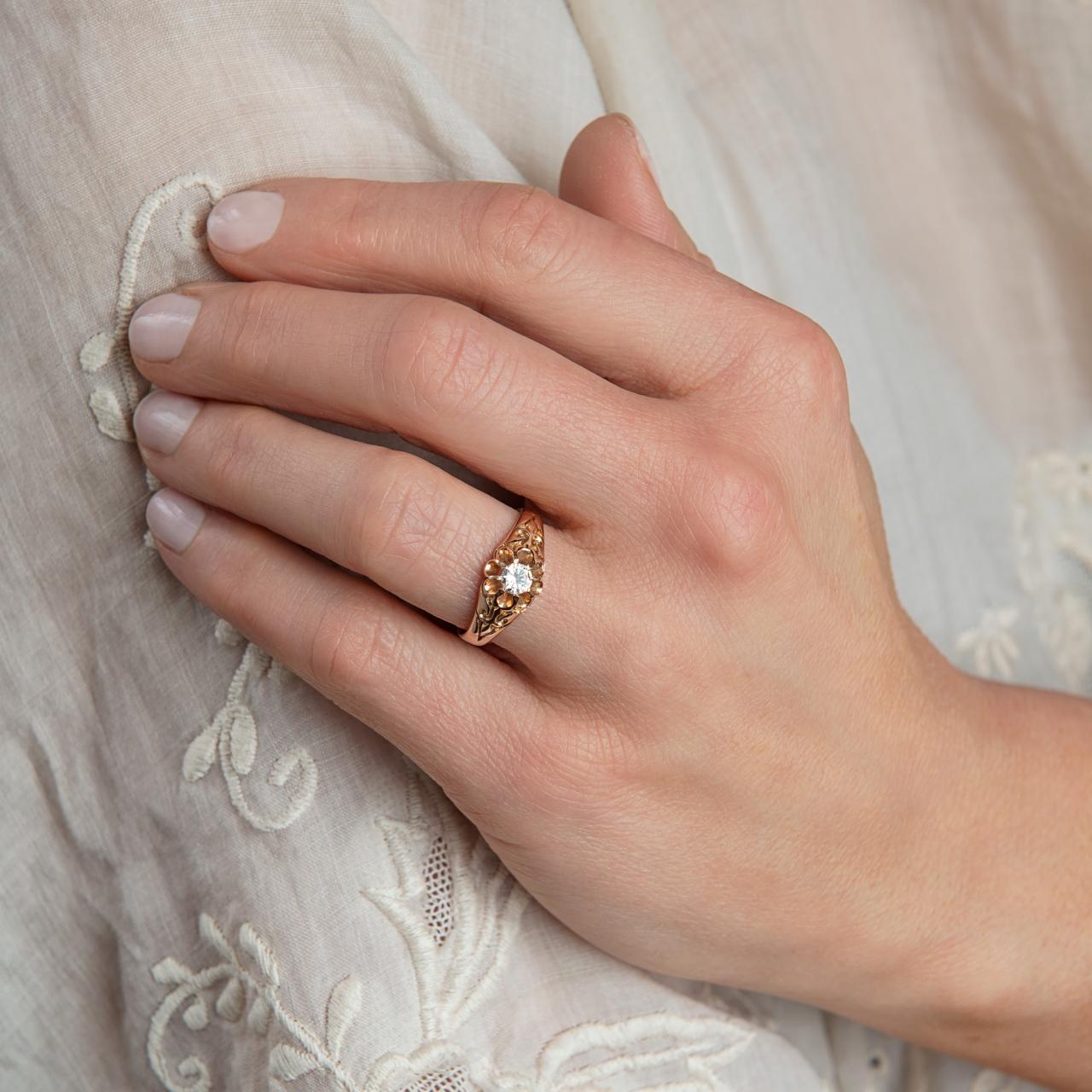 Antique English Diamond Gypsy Ring