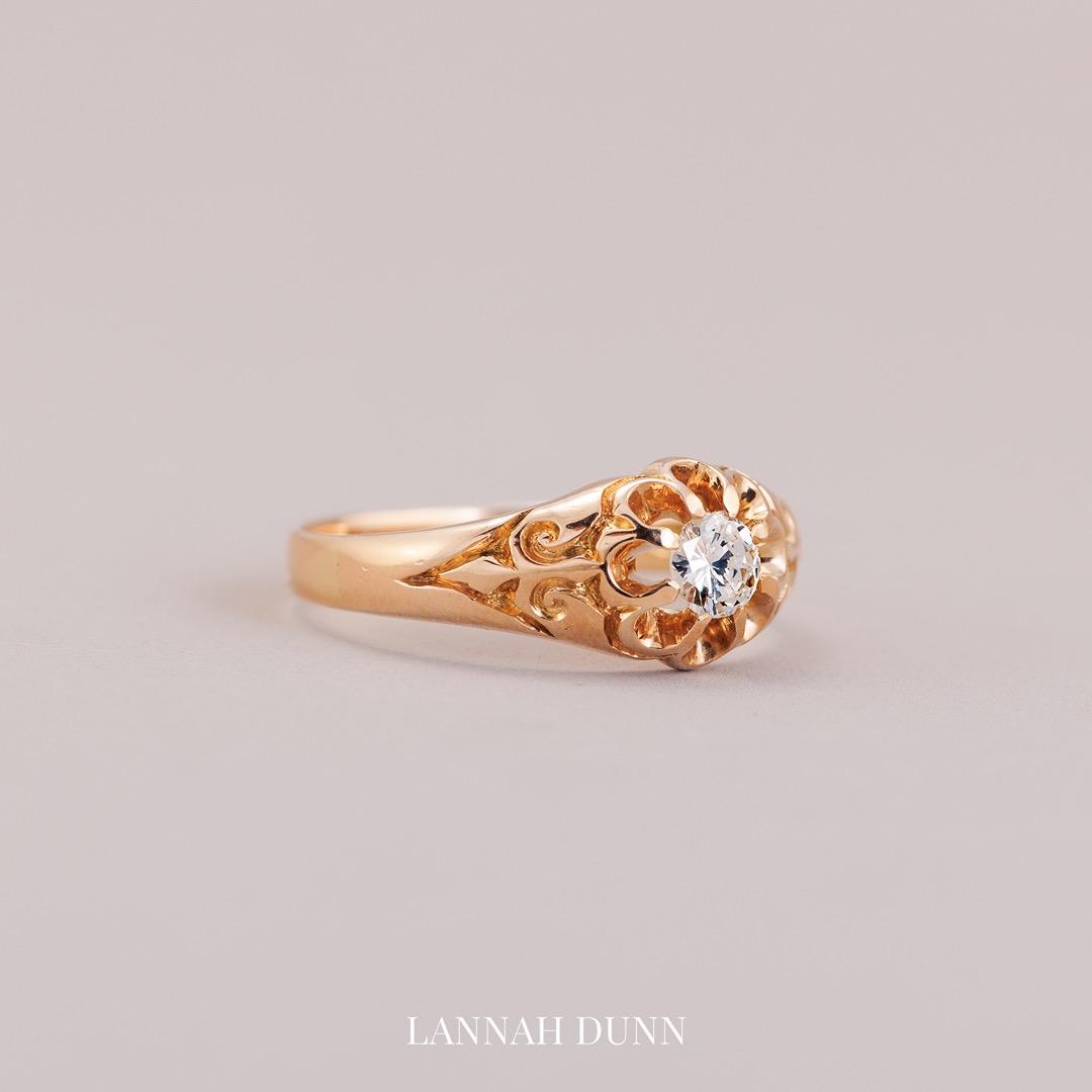 Antique English Diamond Gypsy Ring
