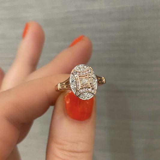 Pink Diamond Art Deco Style Ring