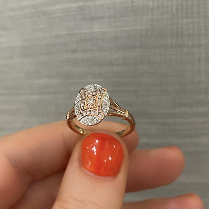 Pink Diamond Art Deco Style Ring