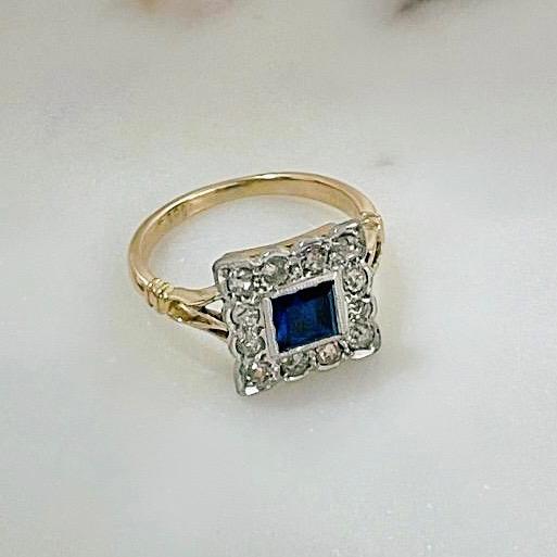 Art Deco Antique Sapphire Diamond Ring