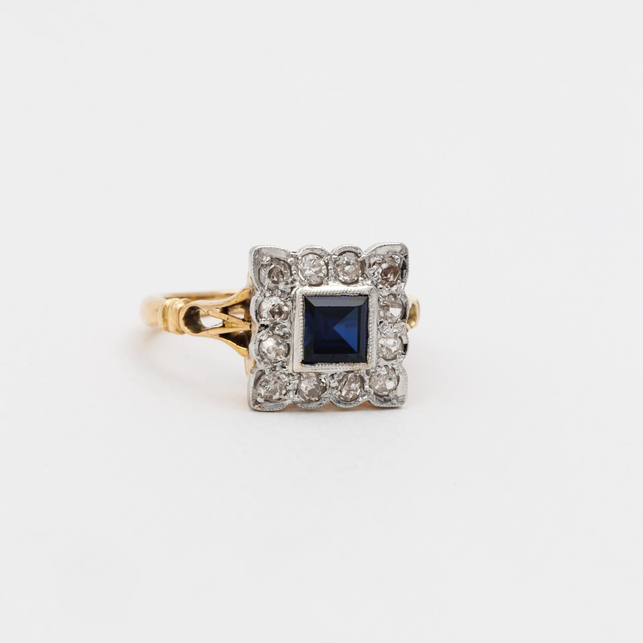 Art Deco Antique Sapphire Diamond Ring