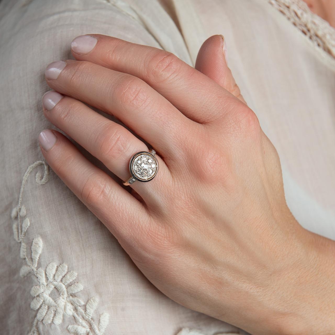 French round cluster ring