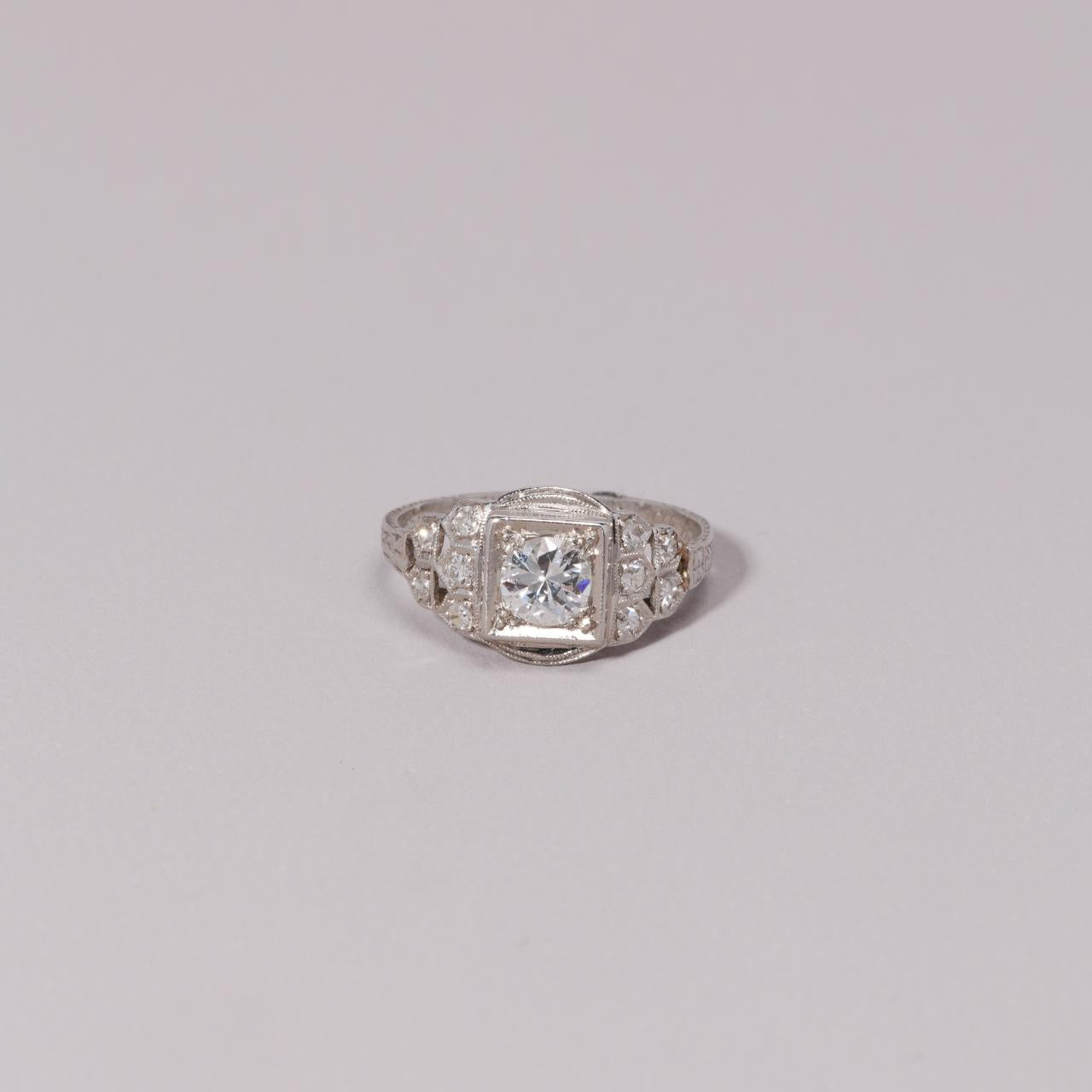 Art Deco diamond engagement ring