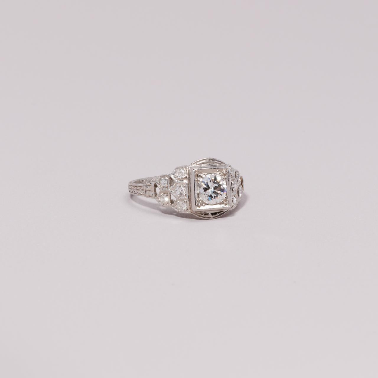 Art Deco diamond engagement ring