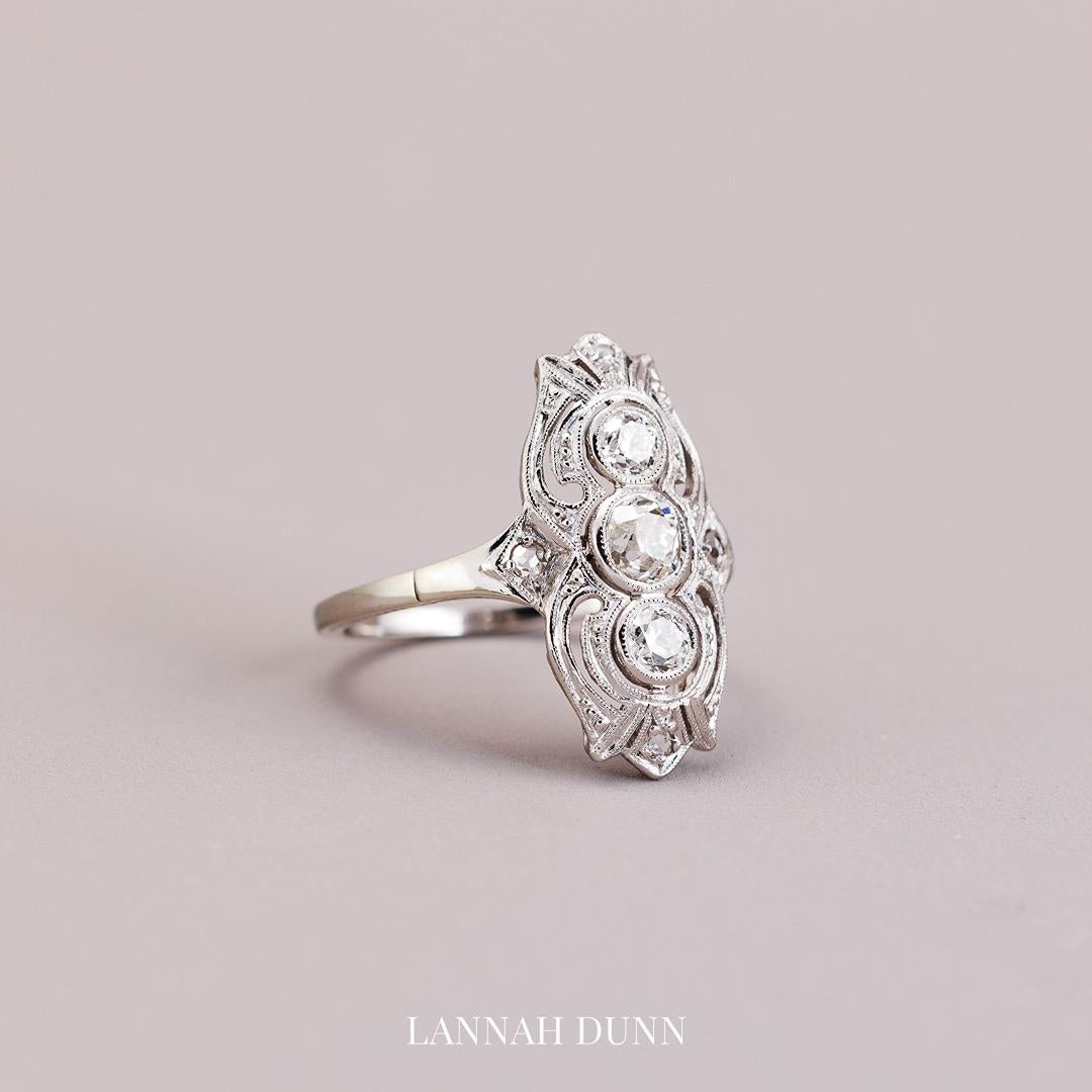 Art Deco Diamond Plaque Ring