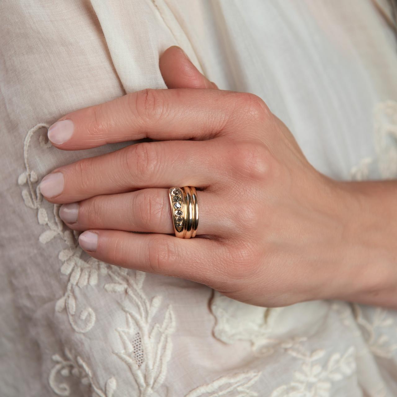 Old-cut diamond serpent eternity ring