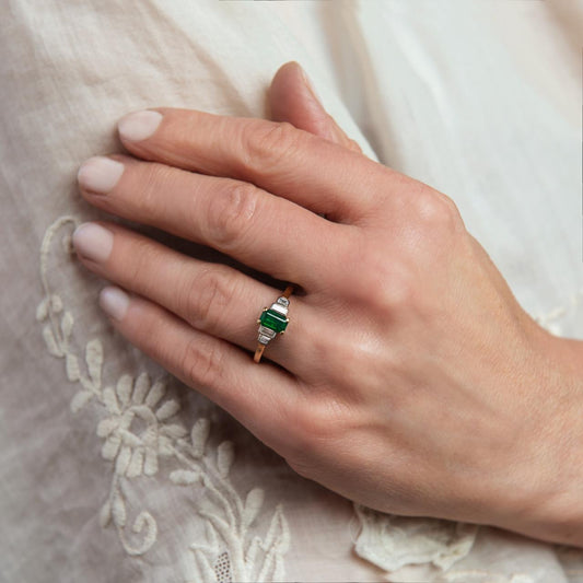 Emerald & Baguette diamond Art Deco ring Emerald & Baguette diamond Art Deco ring