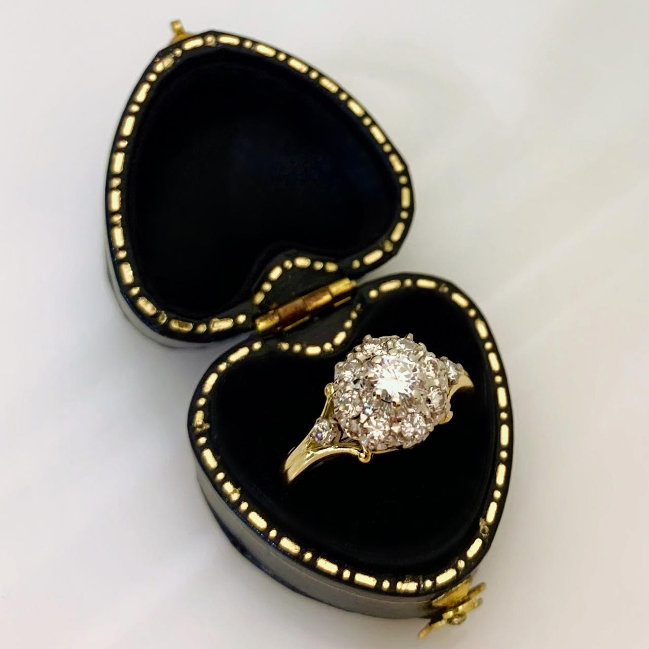 Vintage diamond daisy cluster ring