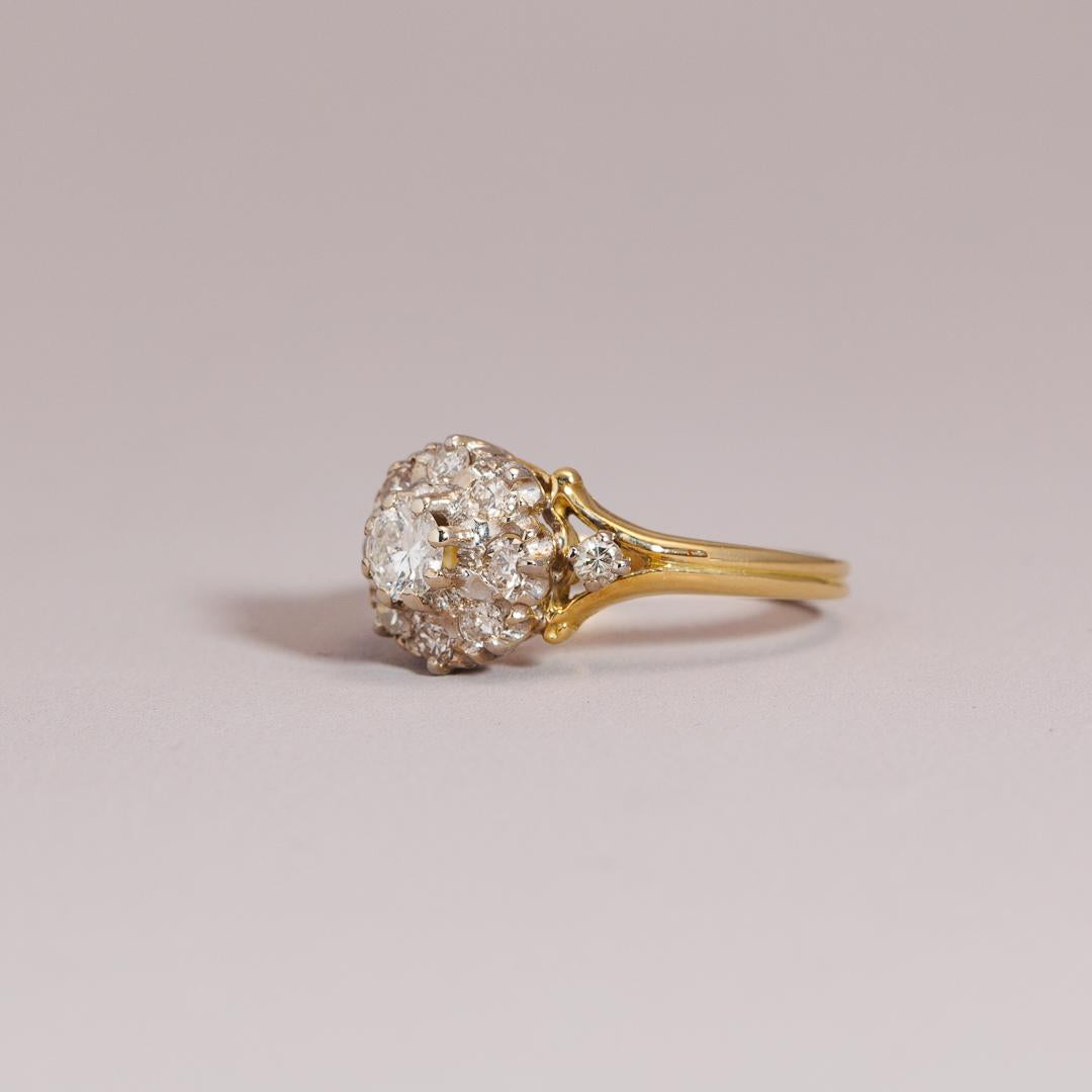 Vintage diamond daisy cluster ring