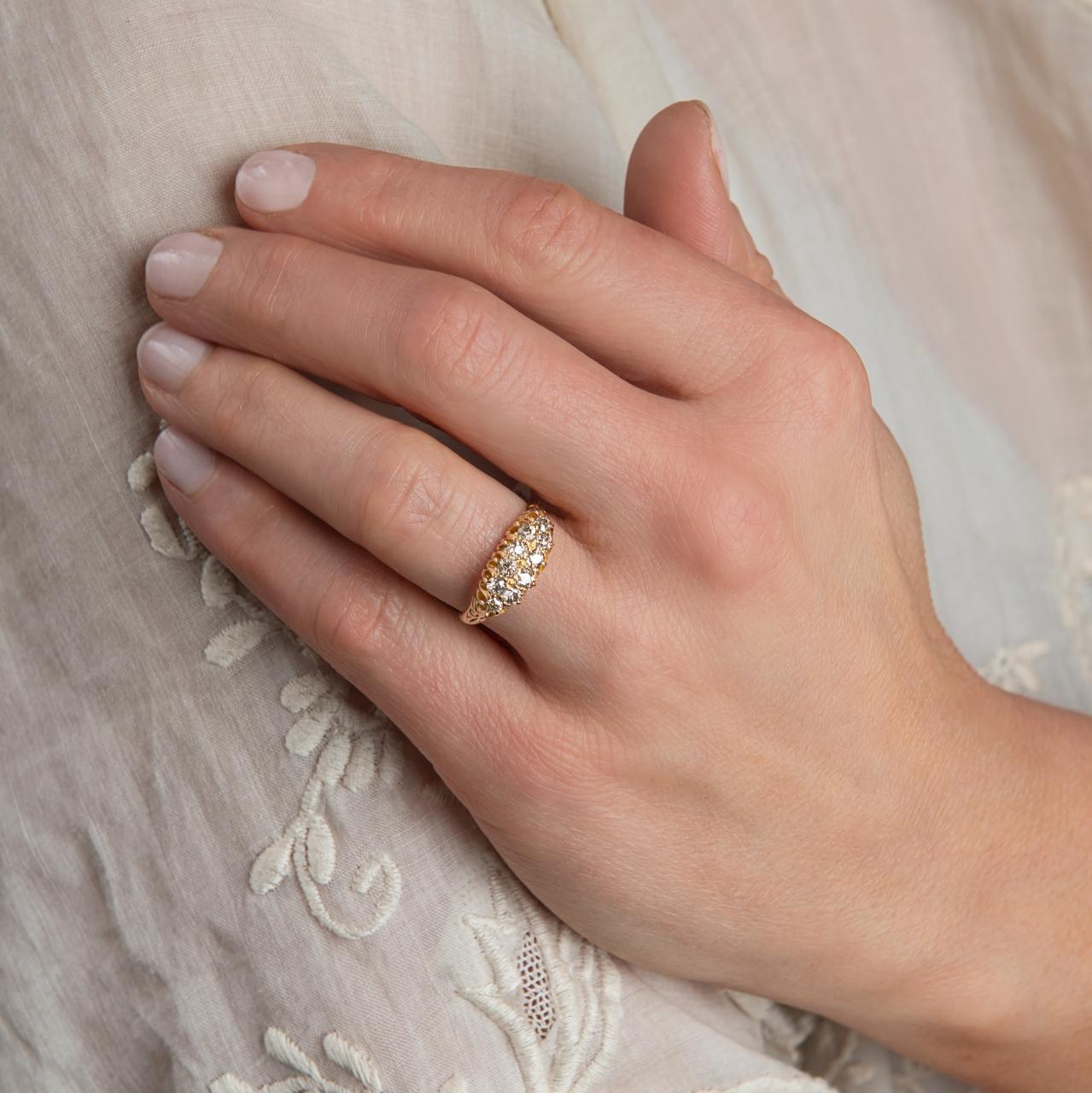 Antique English Hallmarked diamond ring