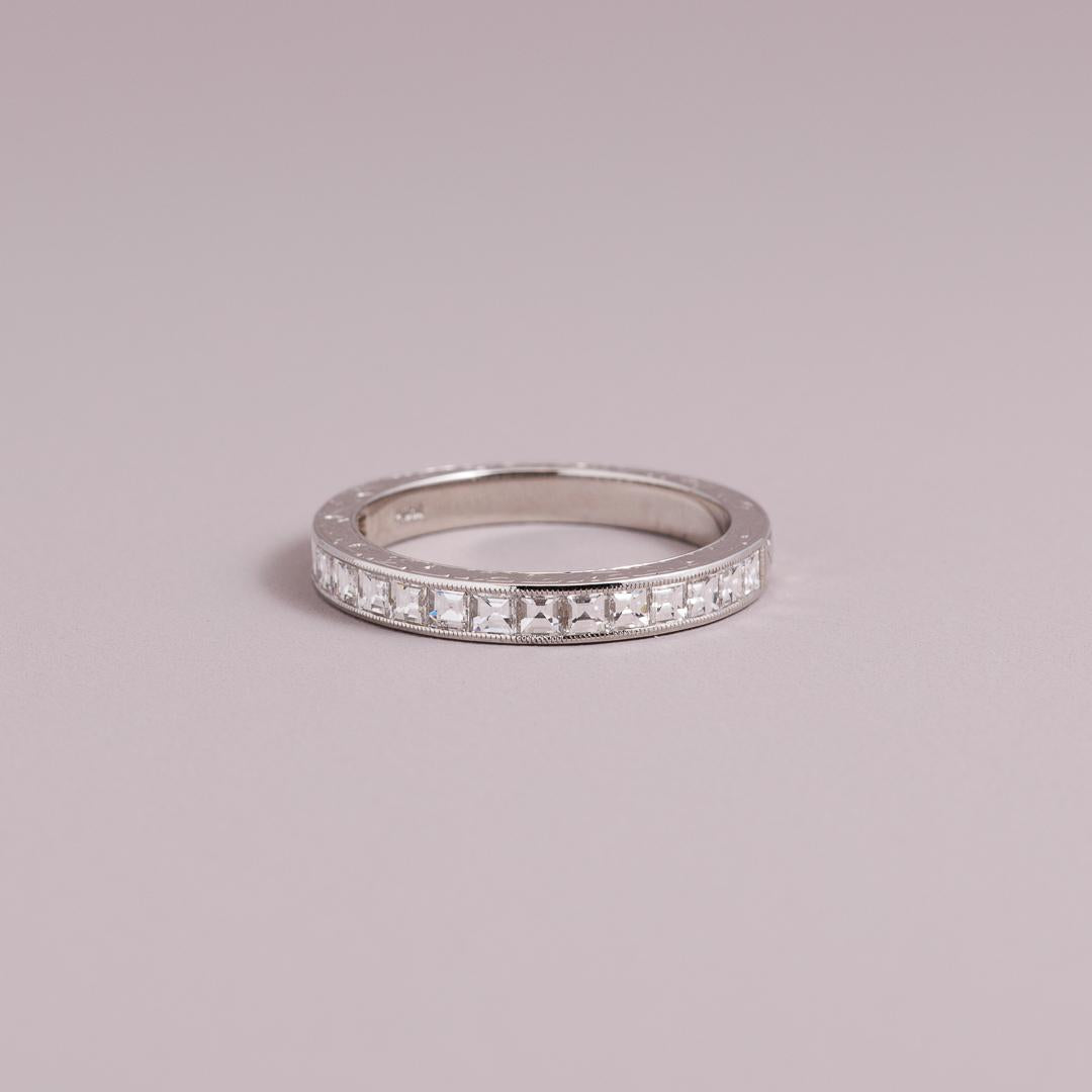 Art Deco diamond band in Platinum