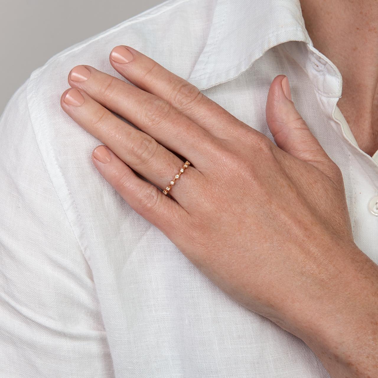 8-diamond crown ring, rose gold