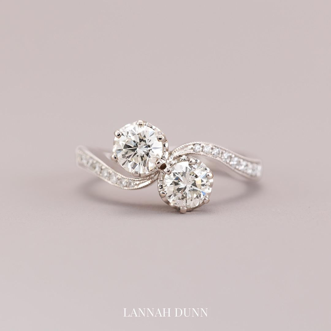 Toi-et-moi French antique engagement ring