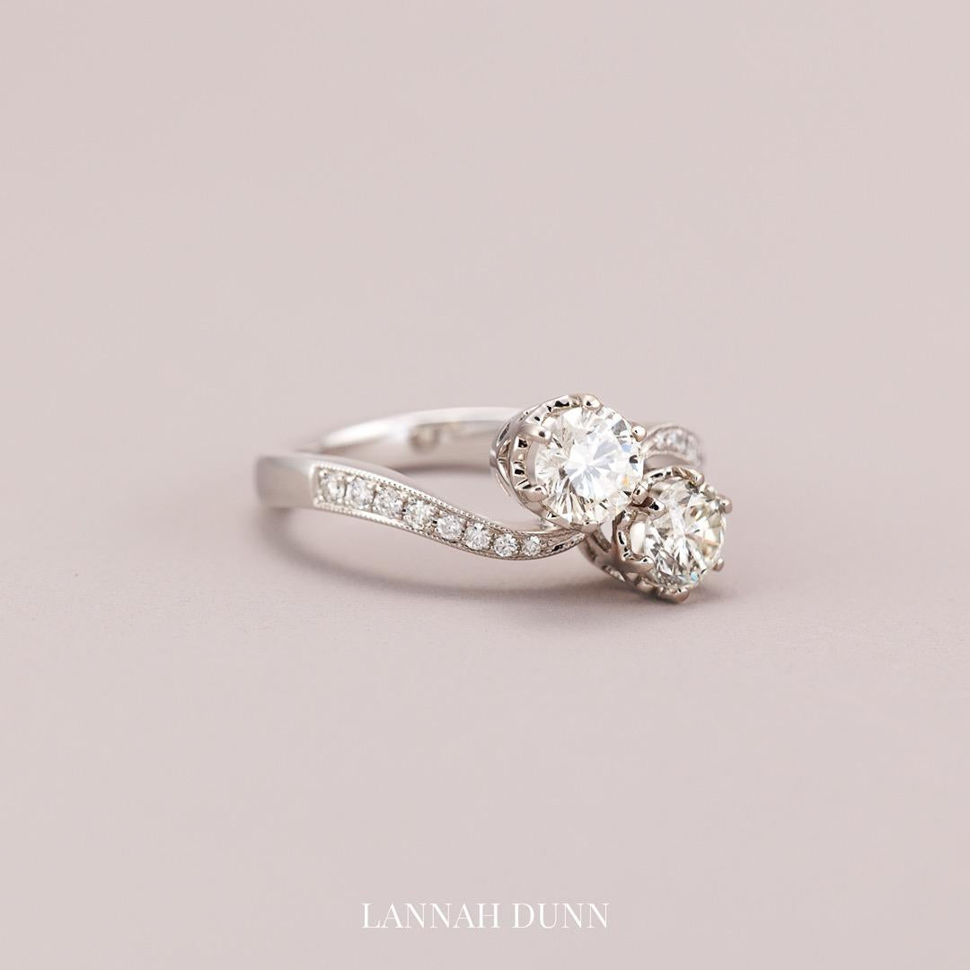 Toi-et-moi French antique engagement ring