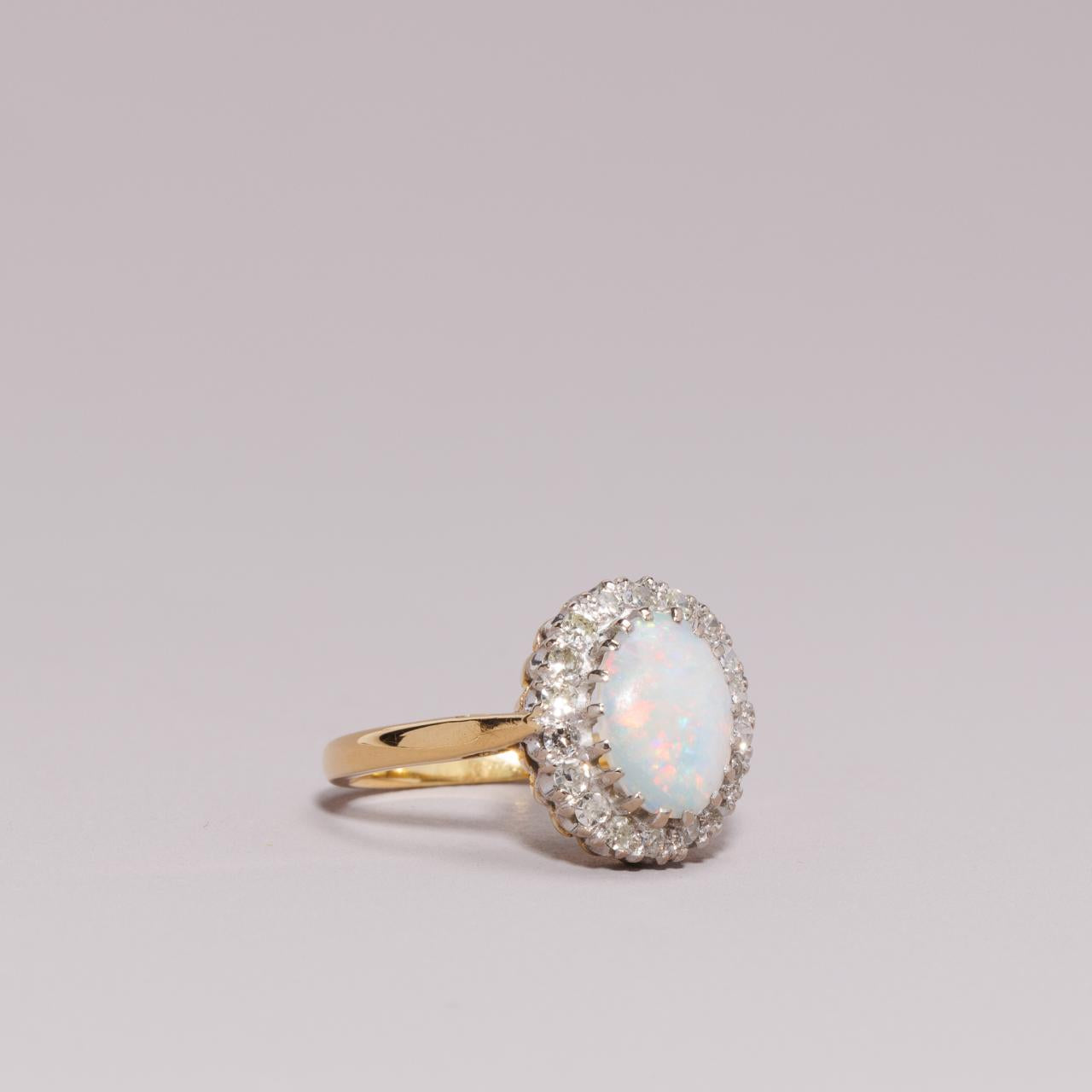 Antique English Opal & diamond