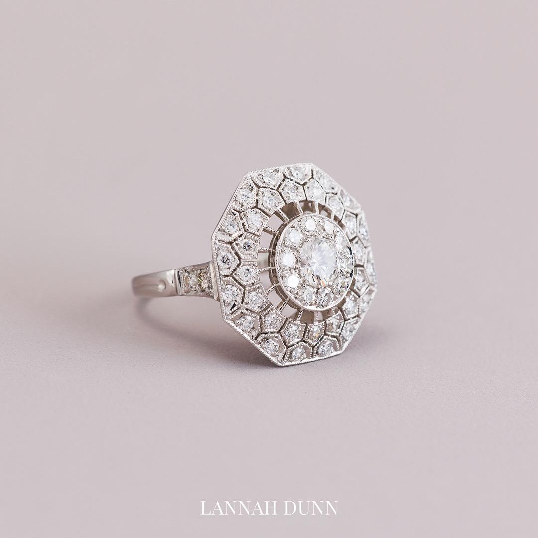 Platinum Art Deco Diamond Engagement Ring