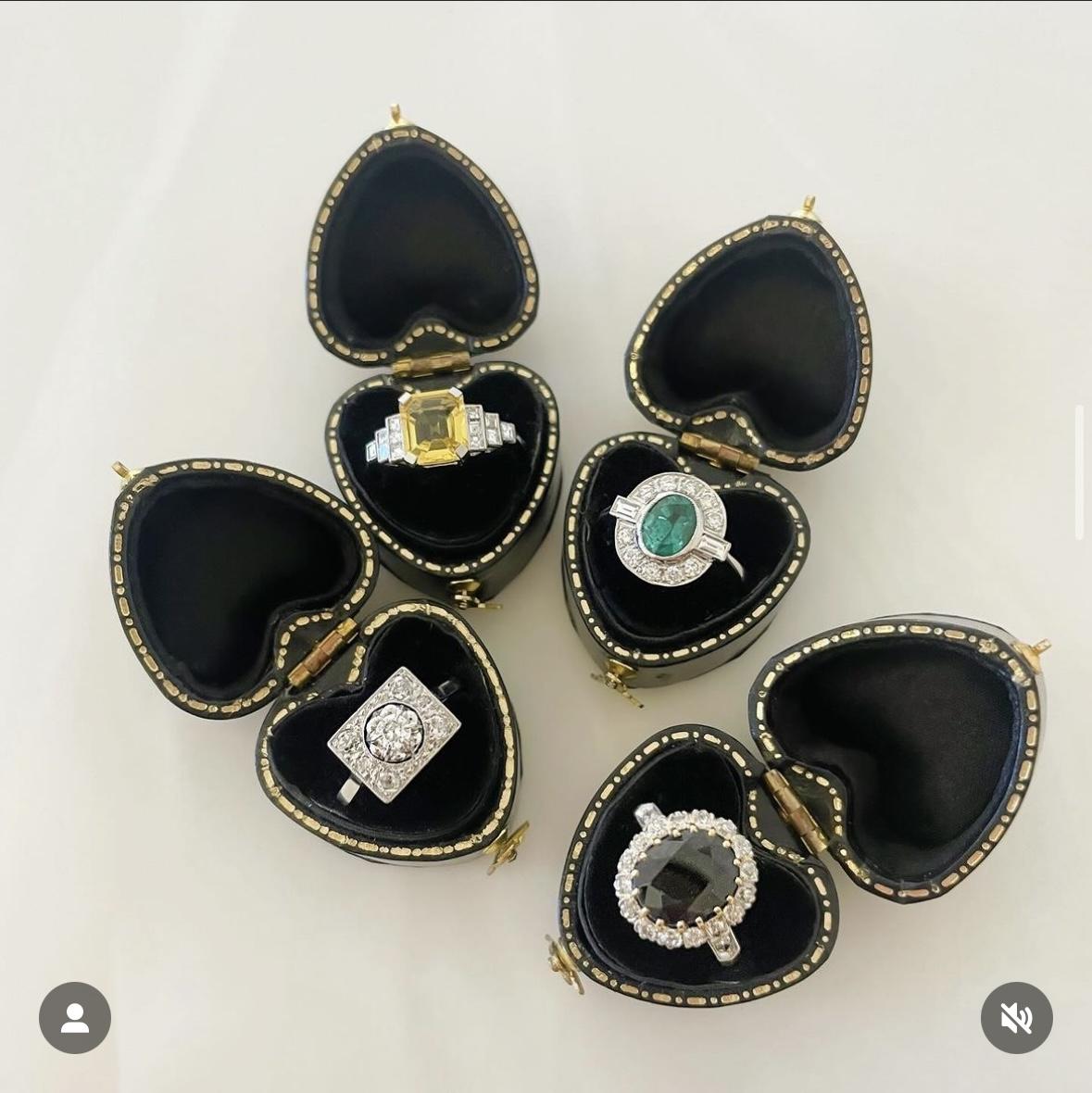 French Sapphire & Diamond cluster ring