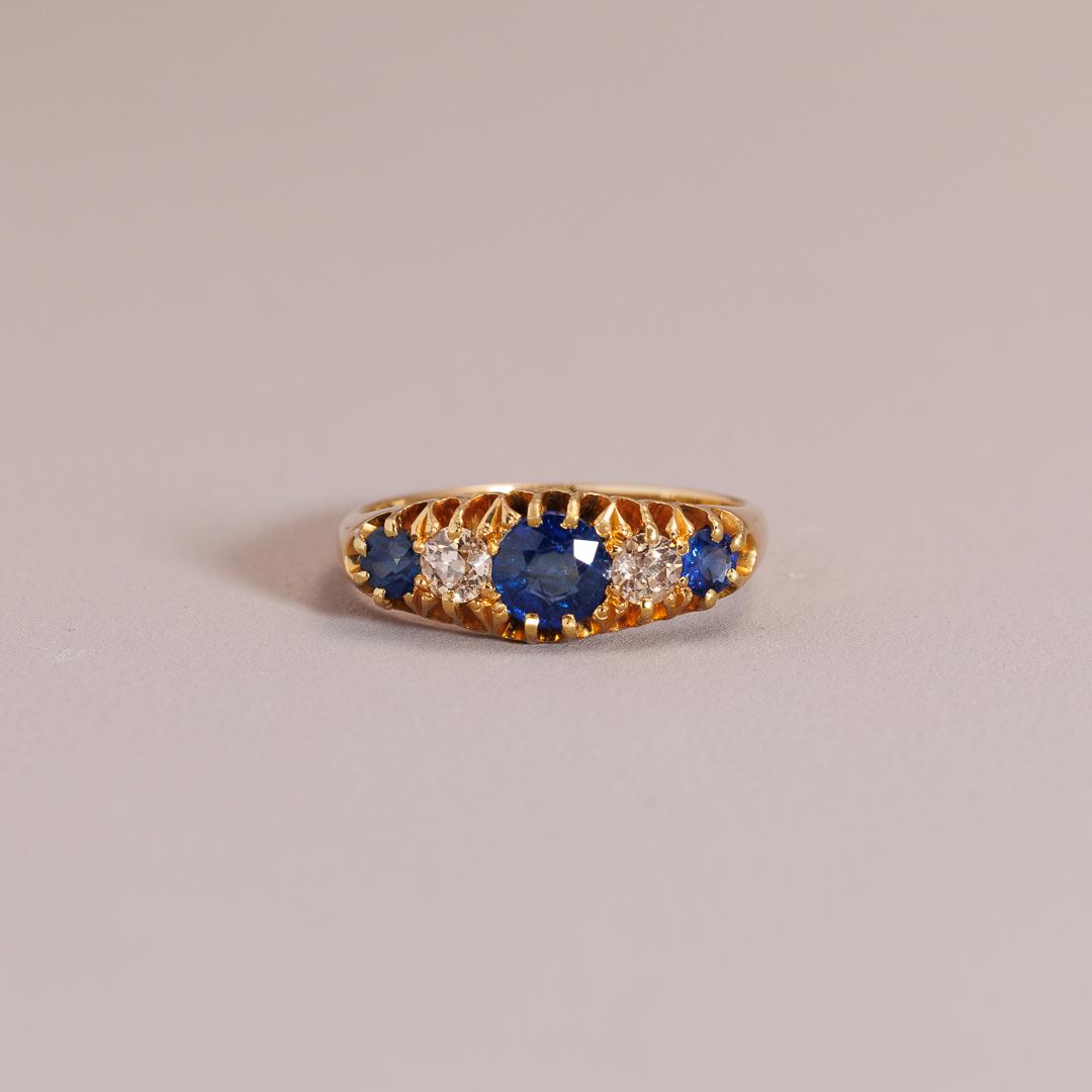 Antique English Sapphire & Diamond