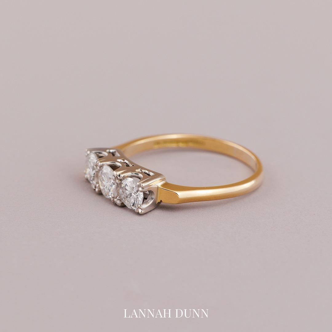 Vintage Trilogy Diamond Engagement Ring