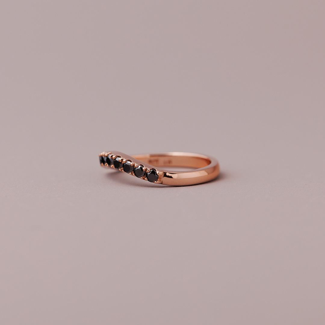 LD Petit Classic Black Diamond Huggie in rose gold