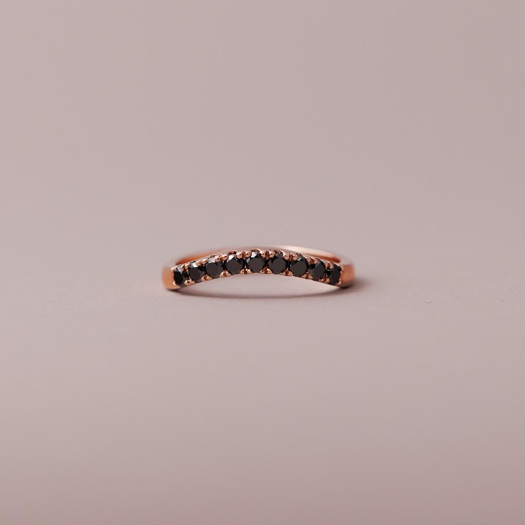 LD Petit Classic Black Diamond Huggie in rose gold