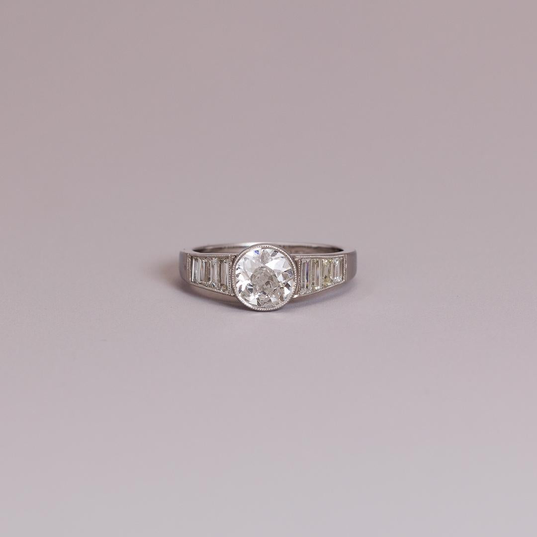 Original art deco diamond engagement ring