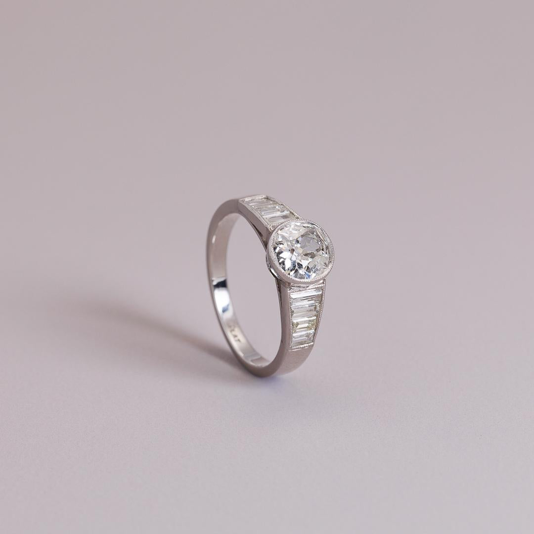 Original art deco diamond engagement ring