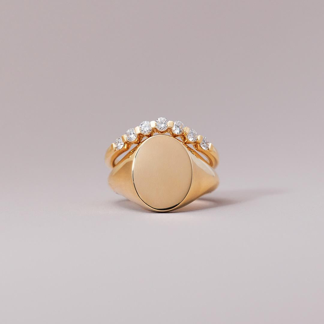 LD Lunar diamond huggie, 18ct gold