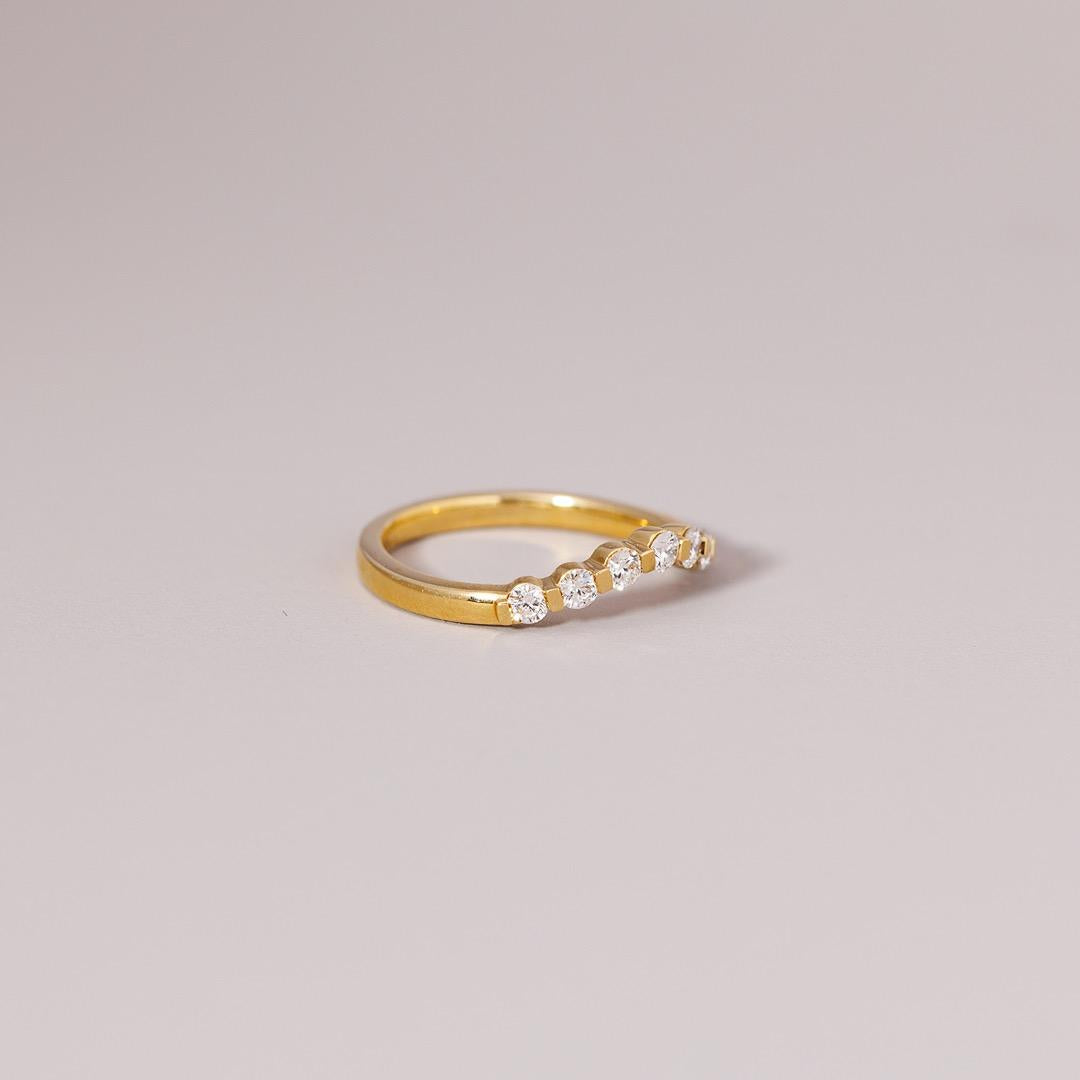 LD Lunar diamond huggie, 18ct gold