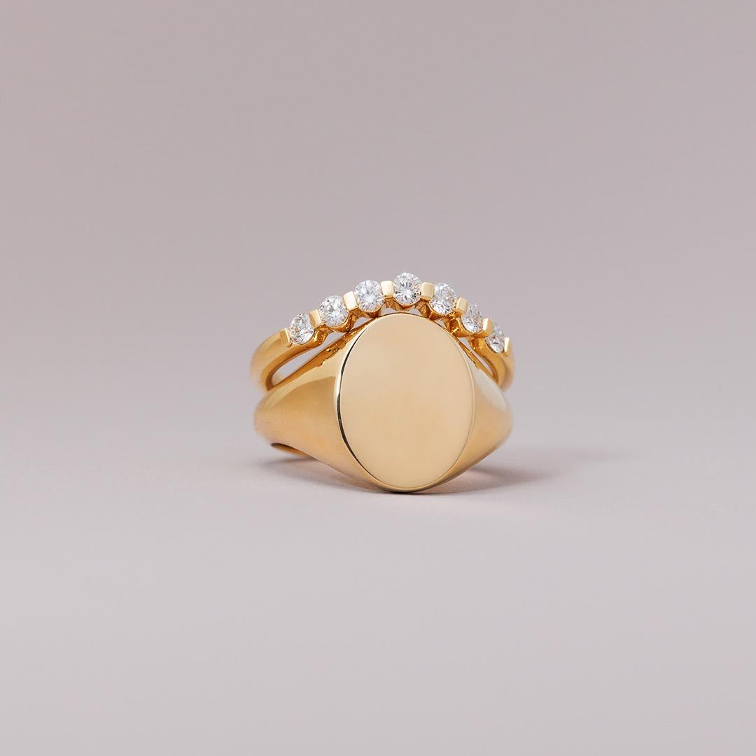 LD Lunar diamond huggie, 18ct gold