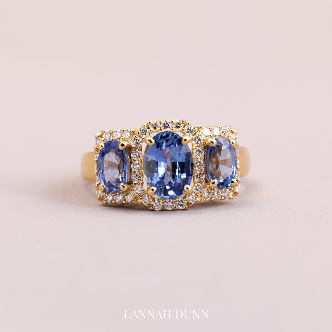 LD Triple Oval Ceylon Sapphire Ring