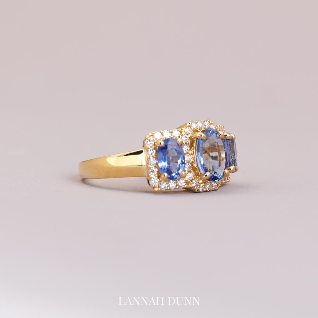 LD Triple Oval Ceylon Sapphire Ring